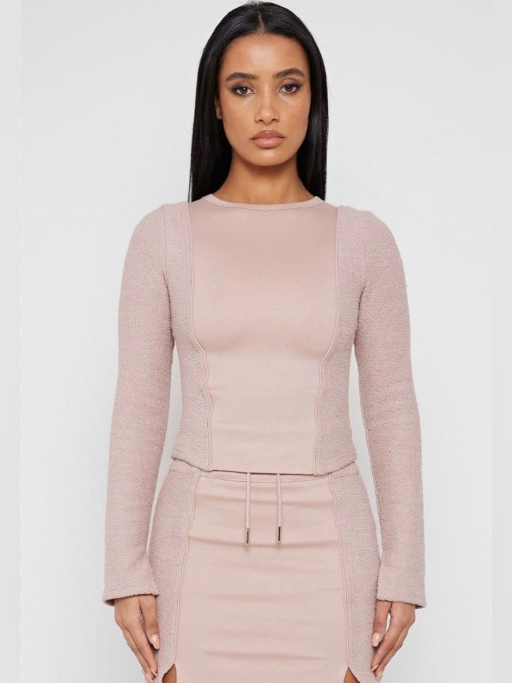 NWT Pale Pink Towelling Panel Top Maniere du Voir UK 10